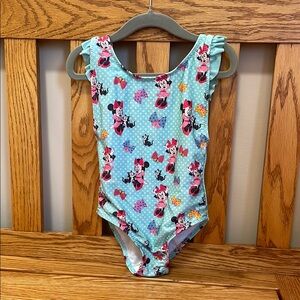 Disney Blue and Red One Piece Swimwear Floral Design